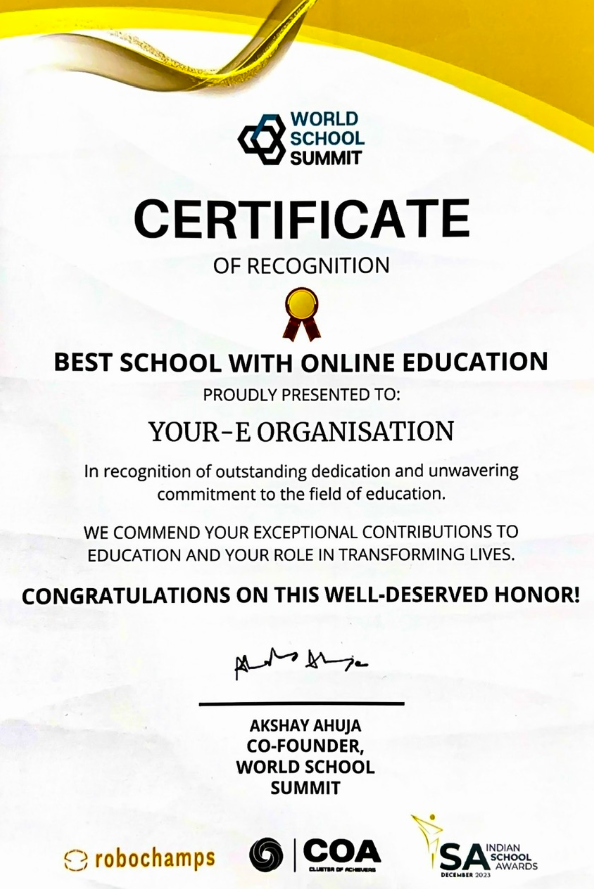 YOUREORG Best School with Online Education